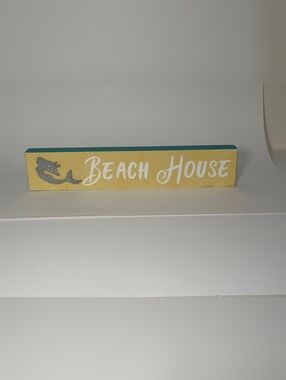 Beach House Wall Sign - Yellow & Teal